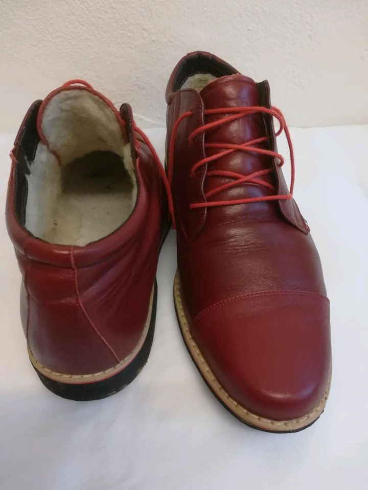 Herren Schuhe gr. 41 dunkelrot Leder in Pelm