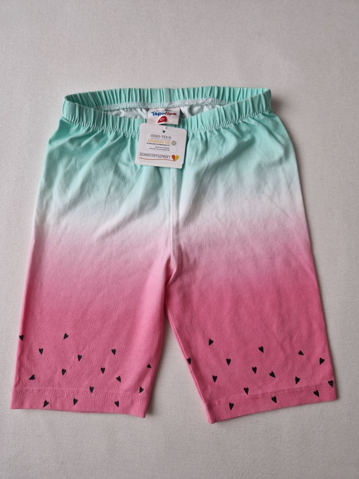 NEU Topolino kurze Leggings Radler Melone rosa/türkis Gr.122 in Centrum