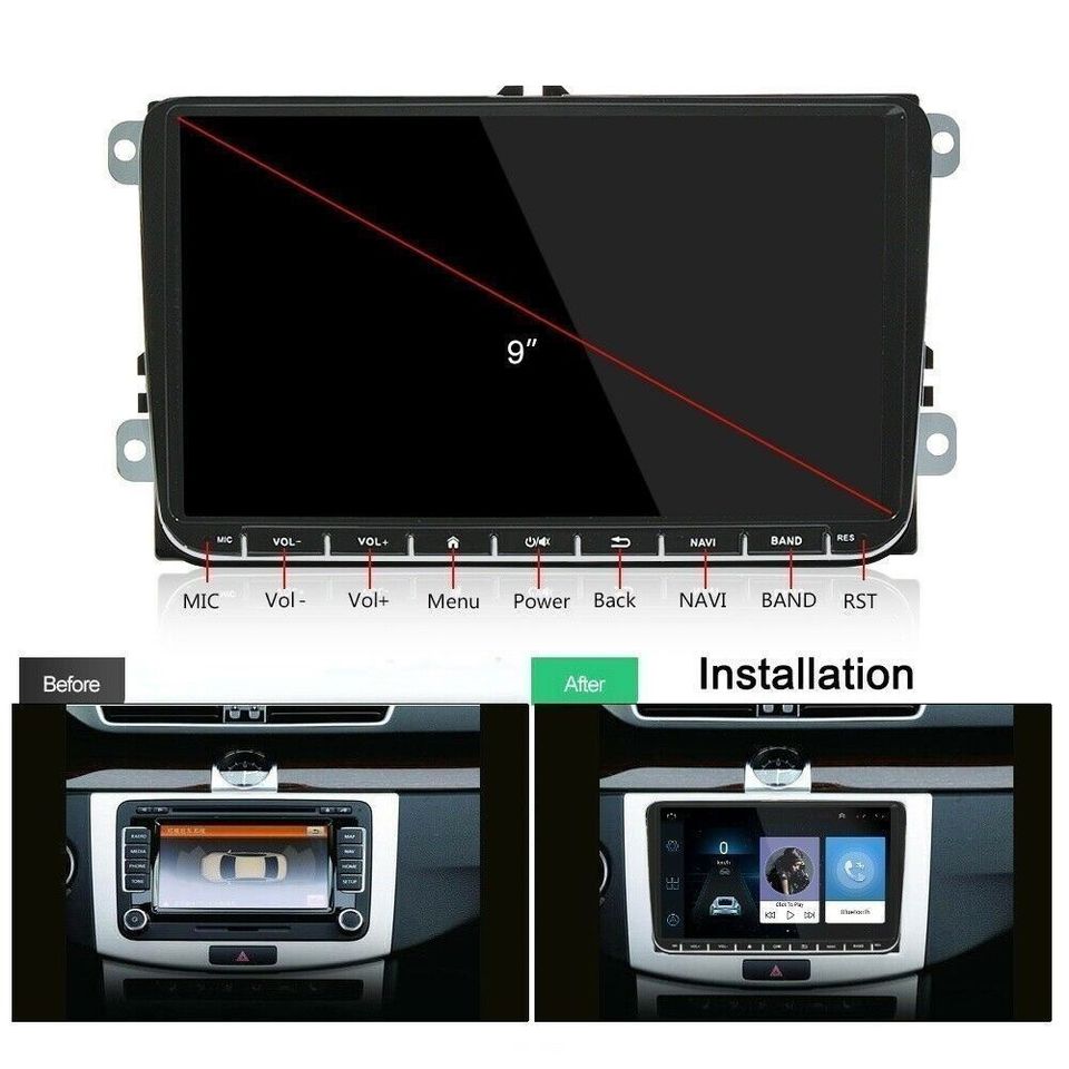 VW Navigation 9" Zoll Android GPS Navi 2 DIN VW GOLF 5 6 Passat T in Berlin