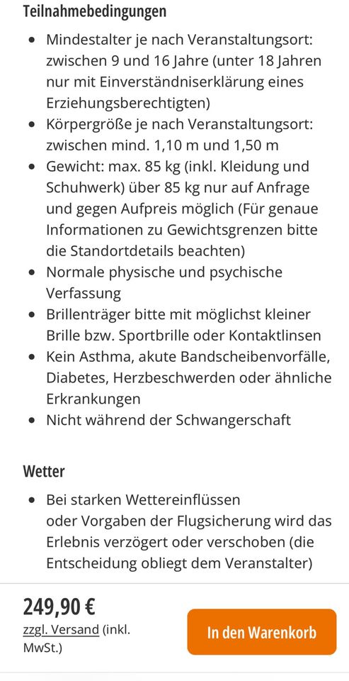 Jochen Schweitzer Gutschein Tandem Sprung günstig zu kaufen in Essen