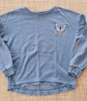 H&M 122 128 SWEATSHIRT SHIRT WASCHBLAU SCHMETTERLING LANGARMSHIRT Sachsen-Anhalt - Quedlinburg Vorschau