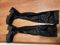 Schwarze kniehohe Chunky Boots – Größe 41 (passt auch 42) Süd - Niederrad Vorschau