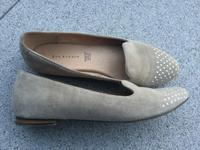 Ballerina Loafer beige Leder Veloursleder Gr. 39 Damen - top Bayern - Bergrheinfeld Vorschau