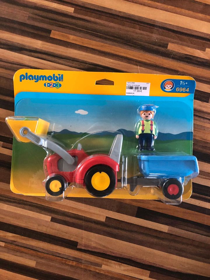 3x Playmobil Spielzeug  Kipper,Traktor mit Anhänger,Feuerwehr NEU in Dierdorf