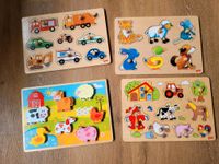 3 Goki Holzpuzzle Steckpuzzle Fahrzeuge Bauernhof Nordrhein-Westfalen - Gütersloh Vorschau