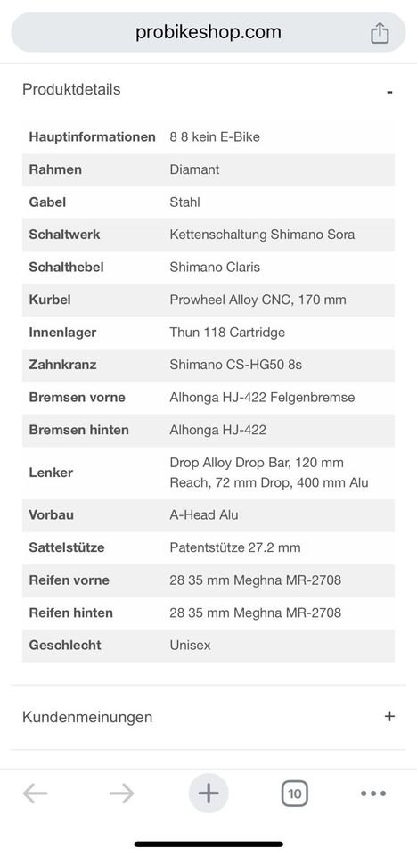 Cityrad FIXIE INC. FLOATER 8-Gang Schwarz 2023, 57,5 cm in Berlin