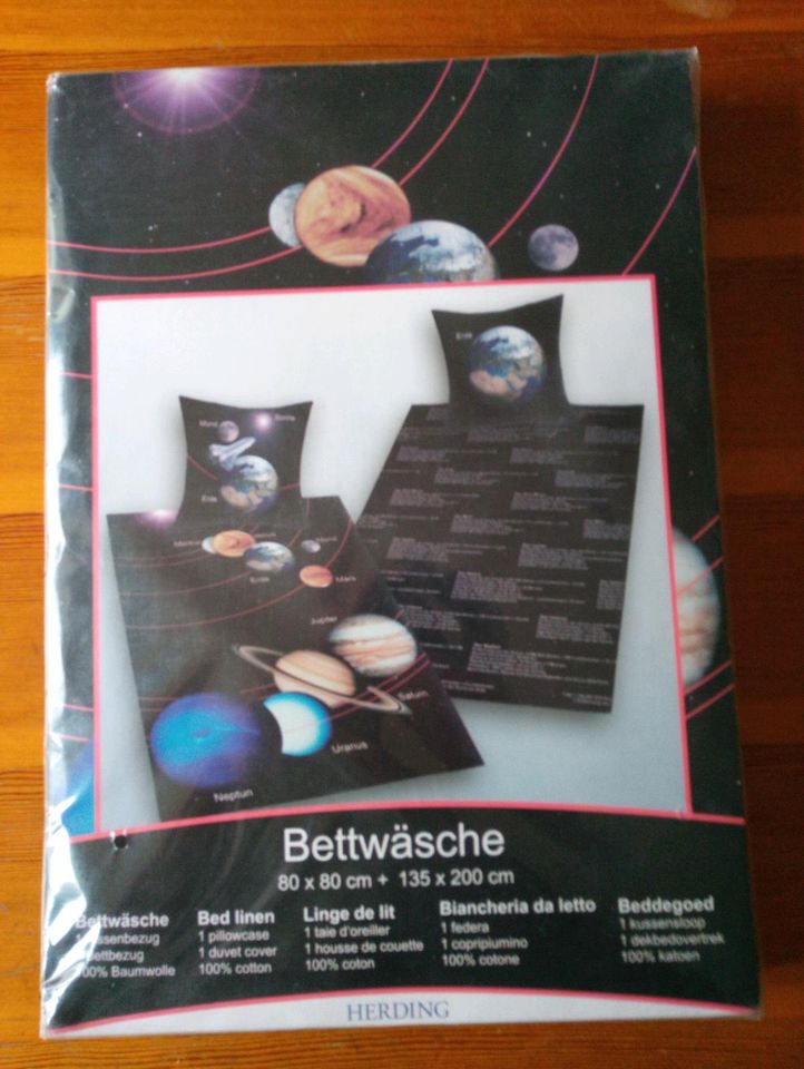 Bettwäsche Sonnensystem Weltall 80*80cm und 135*200cm Herding in Theisbergstegen