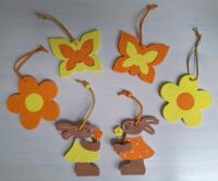 6x Filz Ostern Frühling Osterhase Blume Schmetterling gelb orange Sachsen - Wittichenau Vorschau