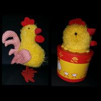 Set Schachtel Dose  Figur Huhn Hahn Küken  Deko Frühling gelb rot Hessen - Ronshausen Vorschau