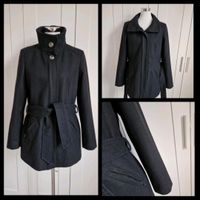 Wollmantel Wolljacke Jacke schwarz Wolle Bindeband Reißverschluss Berlin - Tempelhof Vorschau