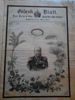 Gedenkblatt Illustrirte Zeitung Tod Kaiser Wilhelm 09. März 1888 Hessen - Schlangenbad Vorschau