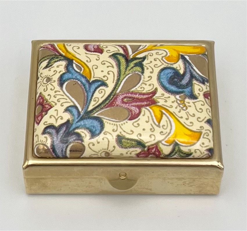 Vintage Pillendose Schmuckbox Paisley Muster Floral Schatulle in Schwerin