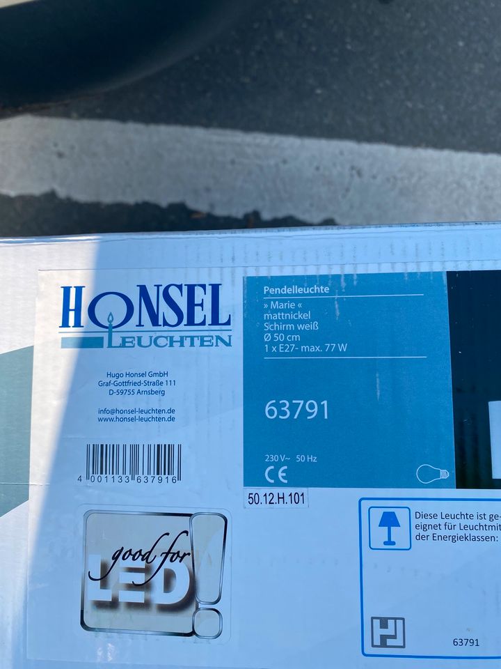 Pendelleuchte von Honsel neu verpackt in Hannover