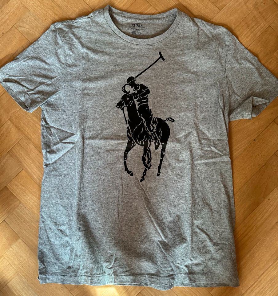 Ralph Lauren T-Shirt Gr. M Farbe grau mit Print in St. Johann Rheinhessen