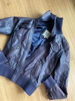 Bershka, Glattlederjacke blau/grau, Gr. M Nordrhein-Westfalen - Verl Vorschau