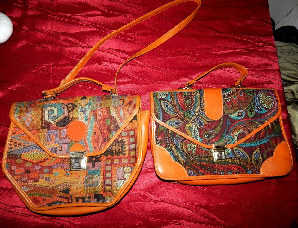 vintage retro handtasche Tasche Paisley Muster Stoff bestickt? in Salzgitter