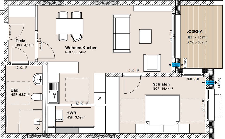 Erstbezug "Wohnen am Ärztehaus Lankow" - 2-Raumwohnung - 62-63m² in Schwerin