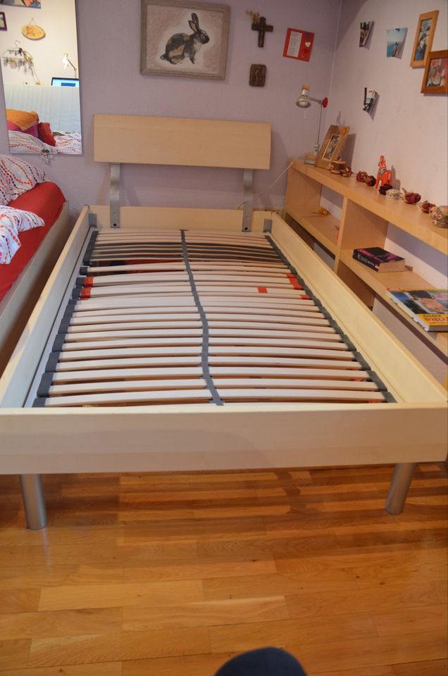 Bett/Jugendbett/Kinderbett 1mx2m mit Bettkasten Ahornoptik in Friedrichsthal