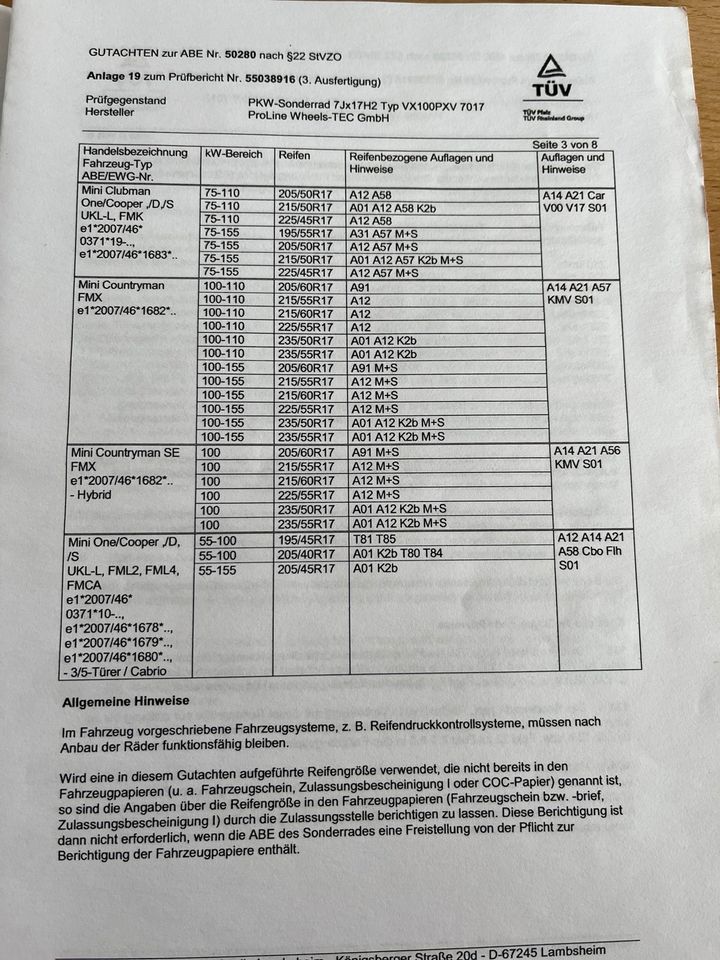 4 Winterreifen auf Alufelge 225/55R17 Zulassung f. BMW/Mini in Barsinghausen