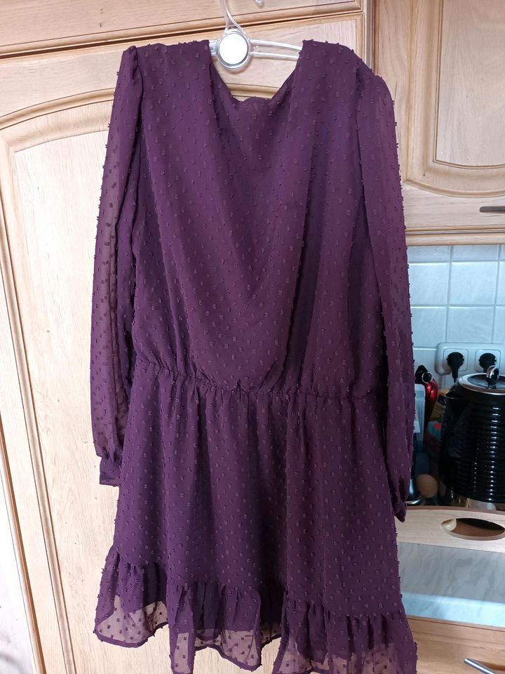 ONLY Tunika bluse Oberteil kleid bordeaux rot gr M in Offenberg