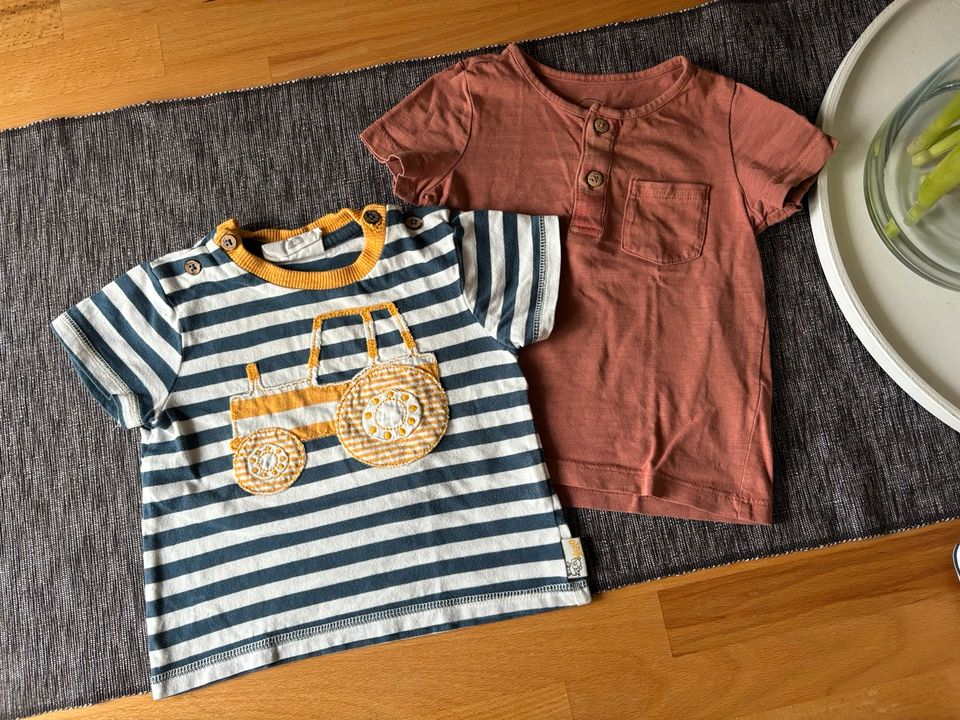 Set 2 T-Shirt Gr. 68 topomini C&A braun blau weiß gestreift in Lutzingen