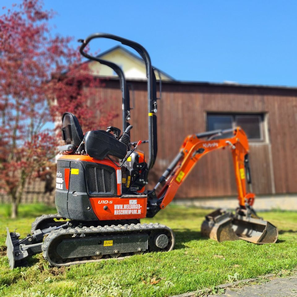 Minibagger inkl. Anlieferung mieten leihen DIY Garten Pool Teich in Weilmünster