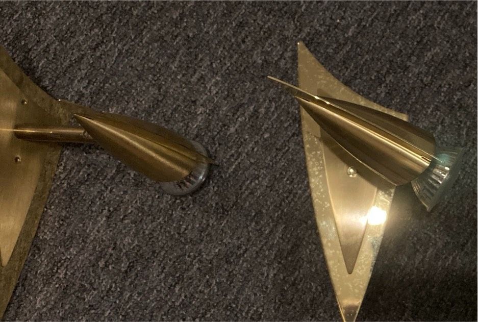 Lampenset Lampe zwei Gold Spots Startrek Wandlampe in Adendorf