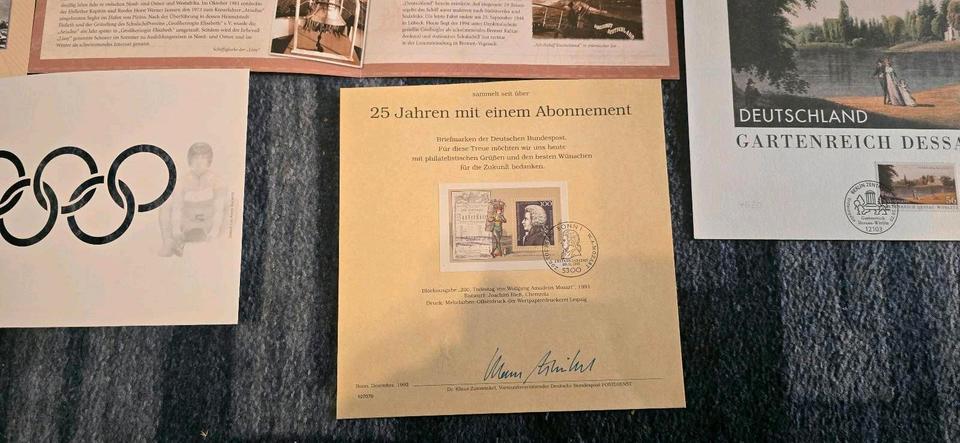 Briefmarken Gartenreich Großsegler Flugboot olympia Mozart in Berlin