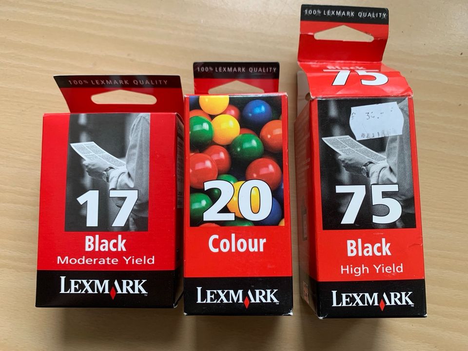 LEXMARK Druckerpatronen 17 Black, 20 Colour, und 75 Black in Potsdam