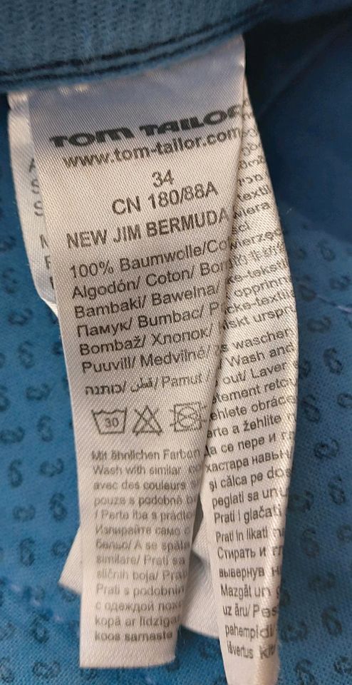 Tom Tailor Bermuda Shorts kurze Hose Größe 34 blau in Oberthulba