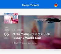 1 Sitzplatz Oberrang Nicki Minaj Konzert Köln. Nordrhein-Westfalen - Düren Vorschau