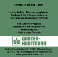 Gärtner M/W/D für Pflege/Pflanz und Saatarbeiten gesucht Bayern - Obergünzburg Vorschau