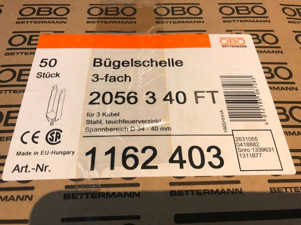 OBO 1162403 / 2056340 Bügelschelle 44 St. Metall FT in Kressbronn am Bodensee