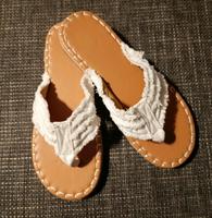 Schicke Zehensandalen, Schläppchen, Weiß, Stoff, Gr. 40, neu Sachsen - Großschönau Vorschau