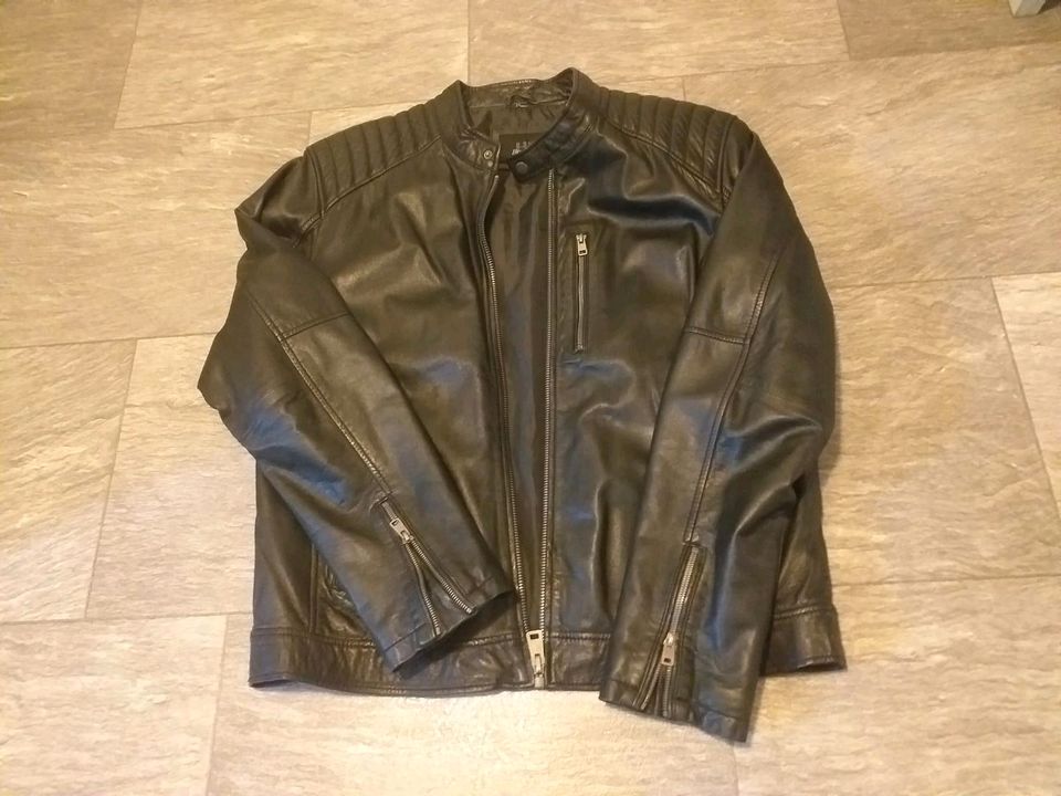 Lederjacke Lammnappa schwarz Bikerjacke Größe 54/56 in Handorf