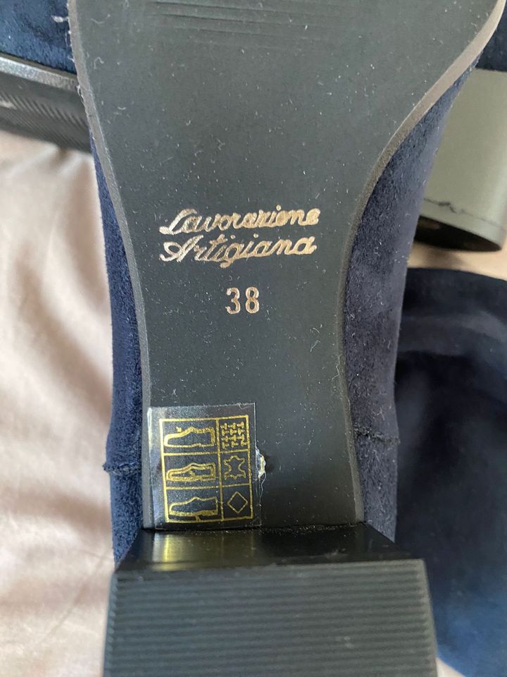 Lavorazione Artigiana Damen Stiefel Gr. 38 dunkelblau Neu in Wallenhorst