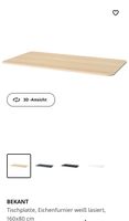 Ikea BEKANT Tischplatte 160x80 cm Eichenfurnier weiß lasiert Baden-Württemberg - Zell Vorschau