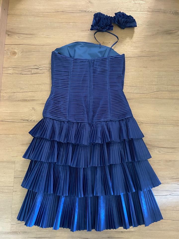 Cocktailkleid vintage royalblau mit Plisseefalten Veramont in München