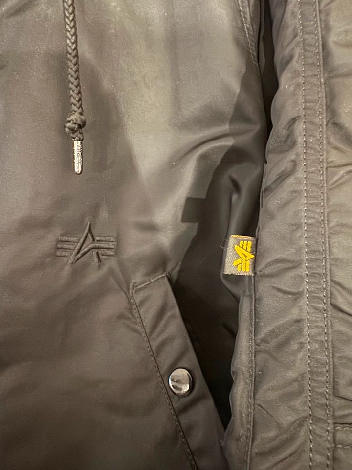 Alpha Industries N-3B Parka, Bomber, Fliegerjacke, Schwarz, Gr XL in Augsburg