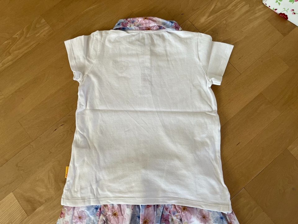 Steiff Poloshirt/Bluse Rock Blümchen weiß/hellblau/rosa Gr.110 NE in Göppingen