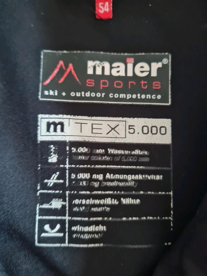 Maier Sports Skijacke gr 54 schwarz TeX 5000 rot bequem in Oldenburg