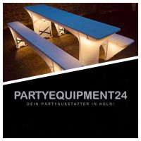 2x LED Bierzeltgarnituren mit Beleuchtung mieten in Köln! Biertische Festzeltgarnituren mit Hussen und Beleuchtung Stehtische Hochzeitsdeko Hochzeit Deko Verleih Partybeleuchtung Partylichtt Köln - Lindenthal Vorschau