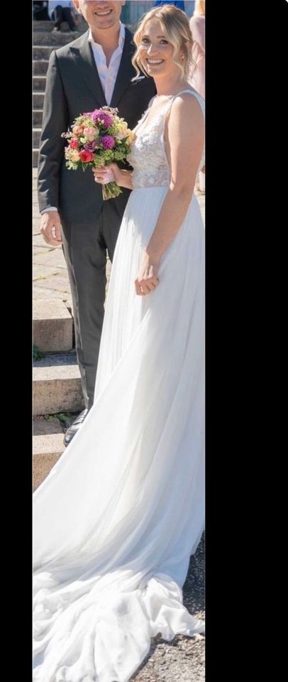 Hochzeitskleid Standesamt Kleid Gr 36 in Langenfeld