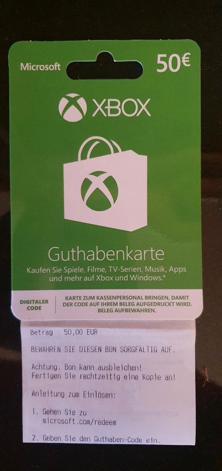 Microsoft  Xbox Guthabenkarte 50 Euro in Eisenberg