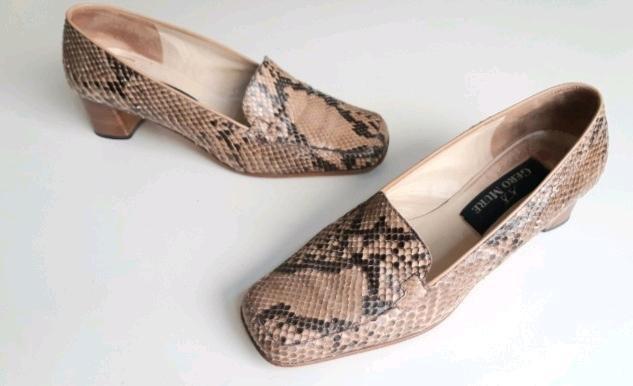 Gero Mure Pumps, Trotteur, Loafer, Kitten Heel, Python, Schlange in Mölln