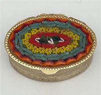 Vintage Pillendose Millefiori Mosaik Schmuckbox Gold Schatulle Schwerin - Altstadt Vorschau