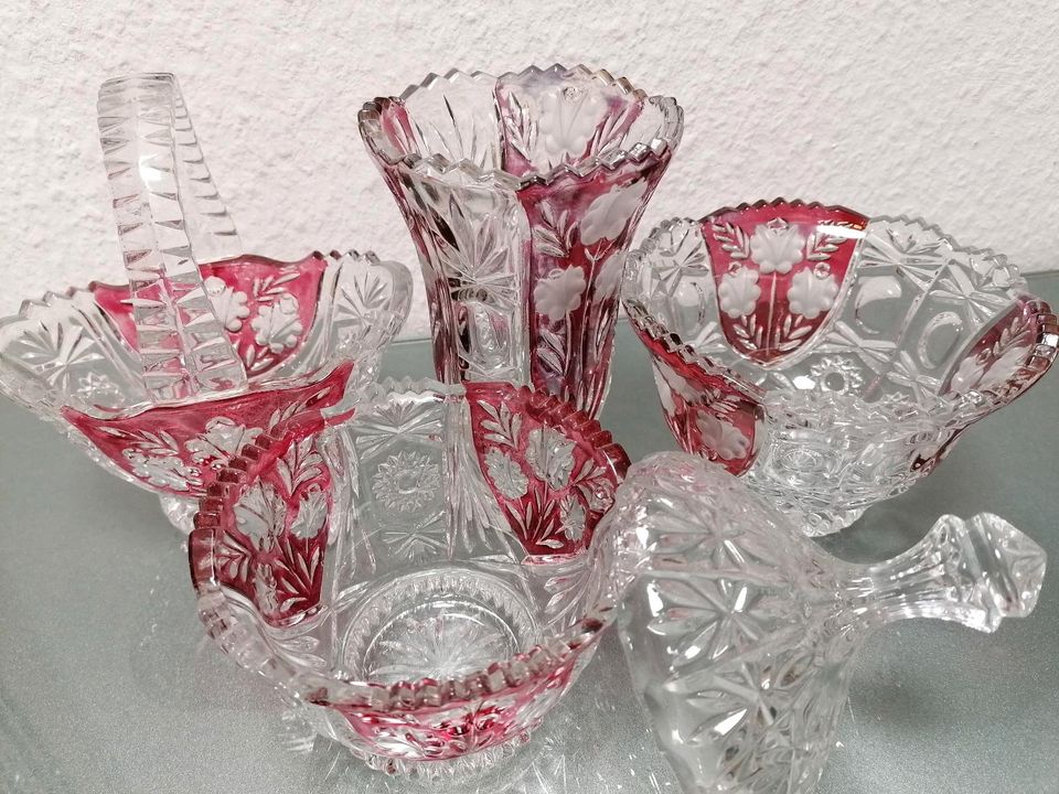 Deko Glas 5er Set - Herzvase geschenkt in Stahnsdorf