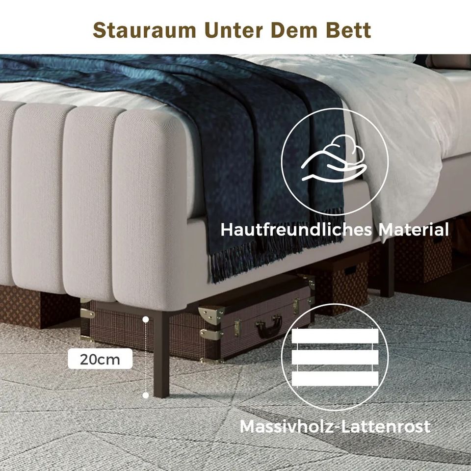 Doppelbett 160x200 NEU Polsterbett Bettgestell Bett Jugendbett in Hamburg