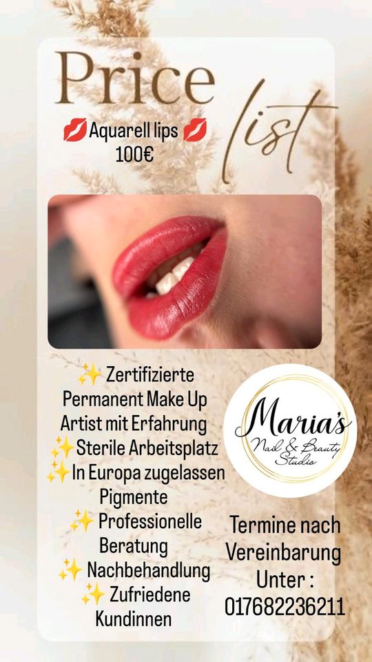 PMU Permanent Make Up Pigmentierung Lippen Aquarell lips  in Troisdorf