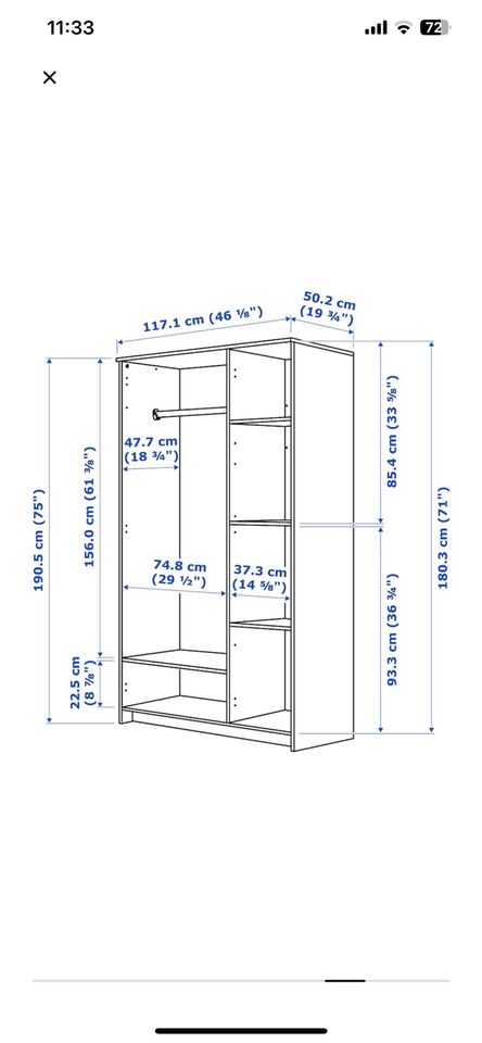 Brimnes Kleiderschrank Ikea in Lübeck